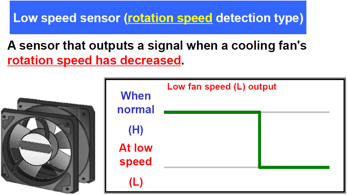 cooling fan low speed sensor output