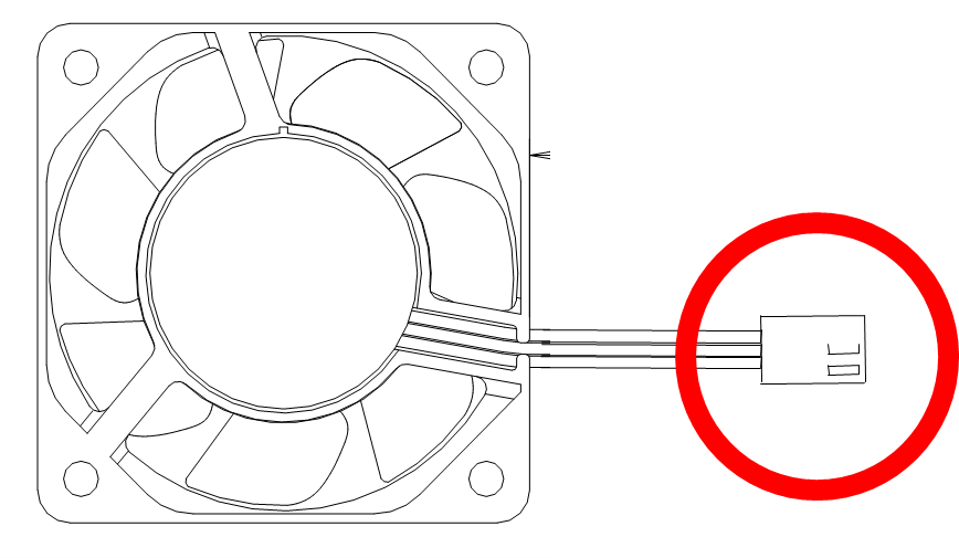 harness assembly with connector to cooling fans