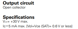 output circuit specifications for pull up resistor